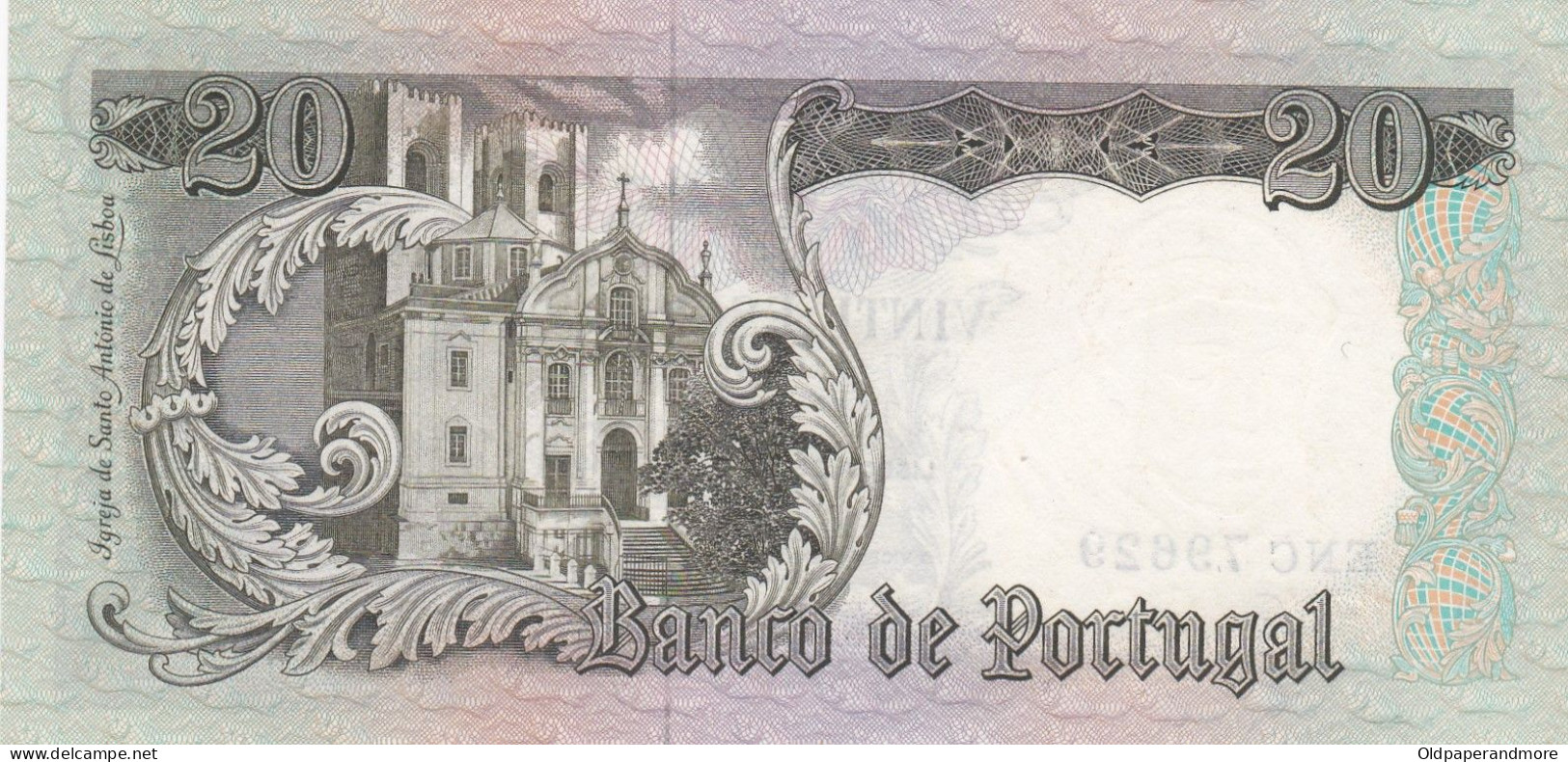 PORTUGAL BANK NOTE - BANKNOTE - 20$00 - CH 7  - 26/05/1954 AUNC - Portugal