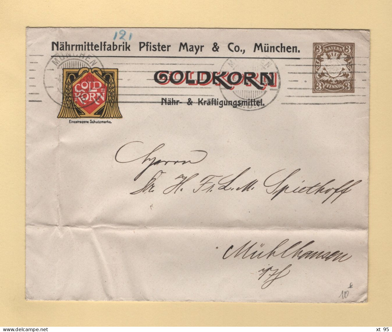 Allemagne - Munchen - Goldkorn - Entier Postal Timbre Sur Commande - Buste