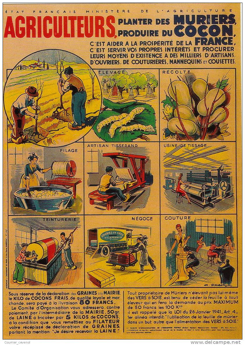 CPM - REPRODUCTION D'affiche Ancienne - Agriculteurs, Planter Du Murier, Produire Du Cocon.. . - Landwirtschaftl. Anbau