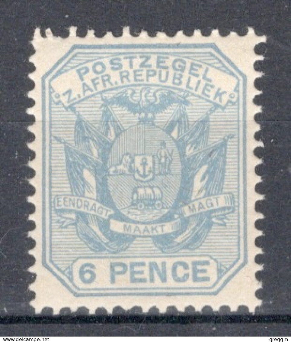 South African Republic 1895 Single 6d Coat Of Arms - Wagon With Pole, In Unmounted Mint Condition - New Republic (1886-1887)