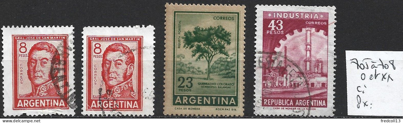 ARGENTINE 705 à 708 Oblitérés ( 707 : ** ) Côte 6.65 € - Usati