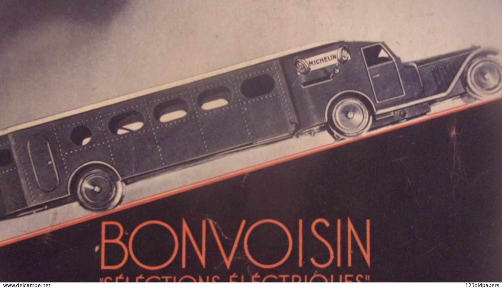 1933 CATALOGUE  BONVOISIN JOUETS ETRENNES 35 BD LENOIR PARIS COUVERTURE MICHELIN TRAIN MACHINE VAPEUR  LAMPES - Publicidad