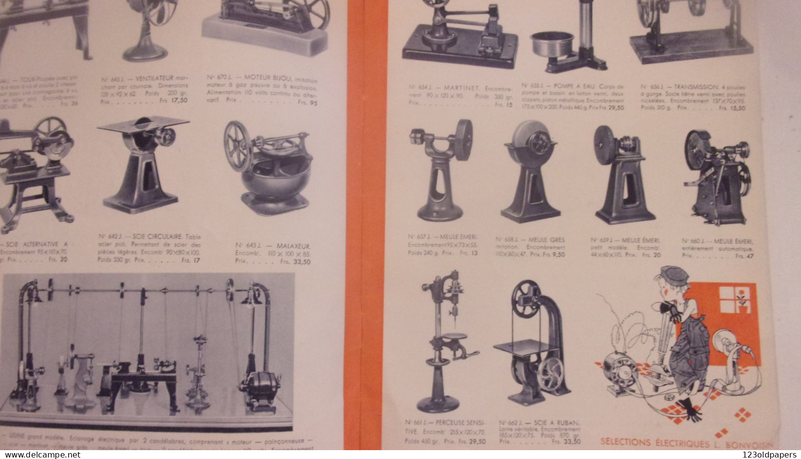 1933 CATALOGUE  BONVOISIN JOUETS ETRENNES 35 BD LENOIR PARIS COUVERTURE MICHELIN TRAIN MACHINE VAPEUR  LAMPES - Werbung