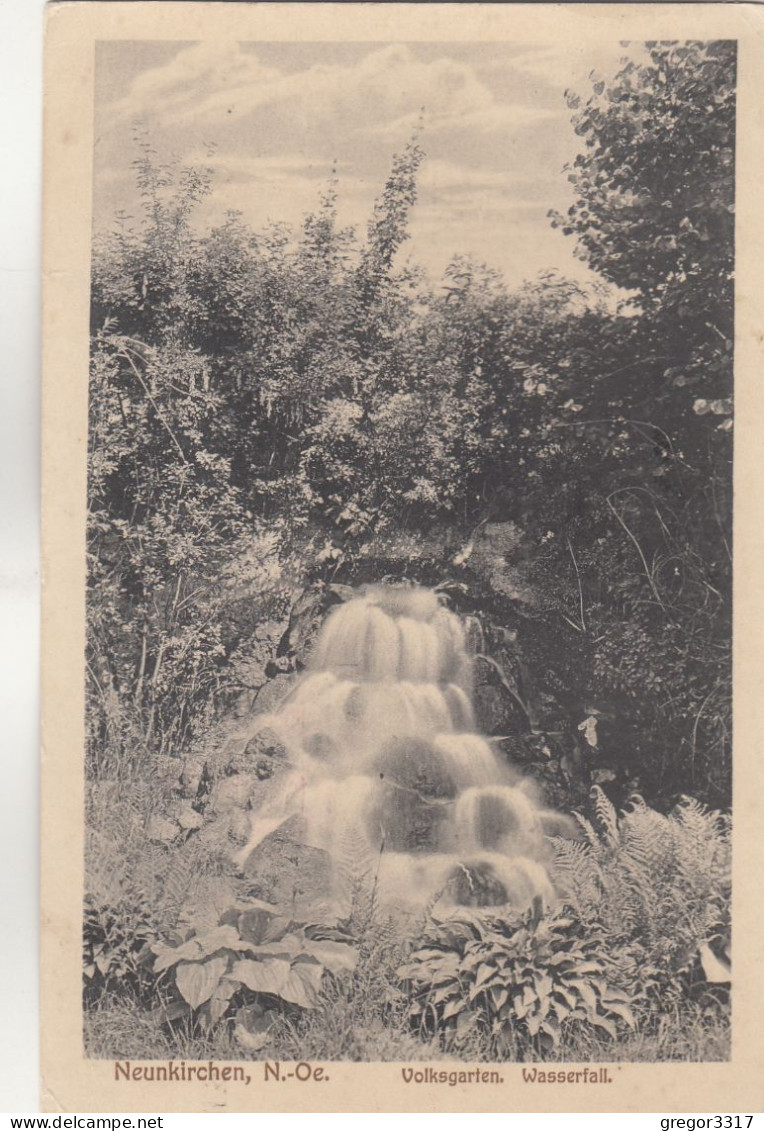 D9098) NEUNKIRCHEN NÖ - Volksgarten - Wasserfall 1915 - Neunkirchen