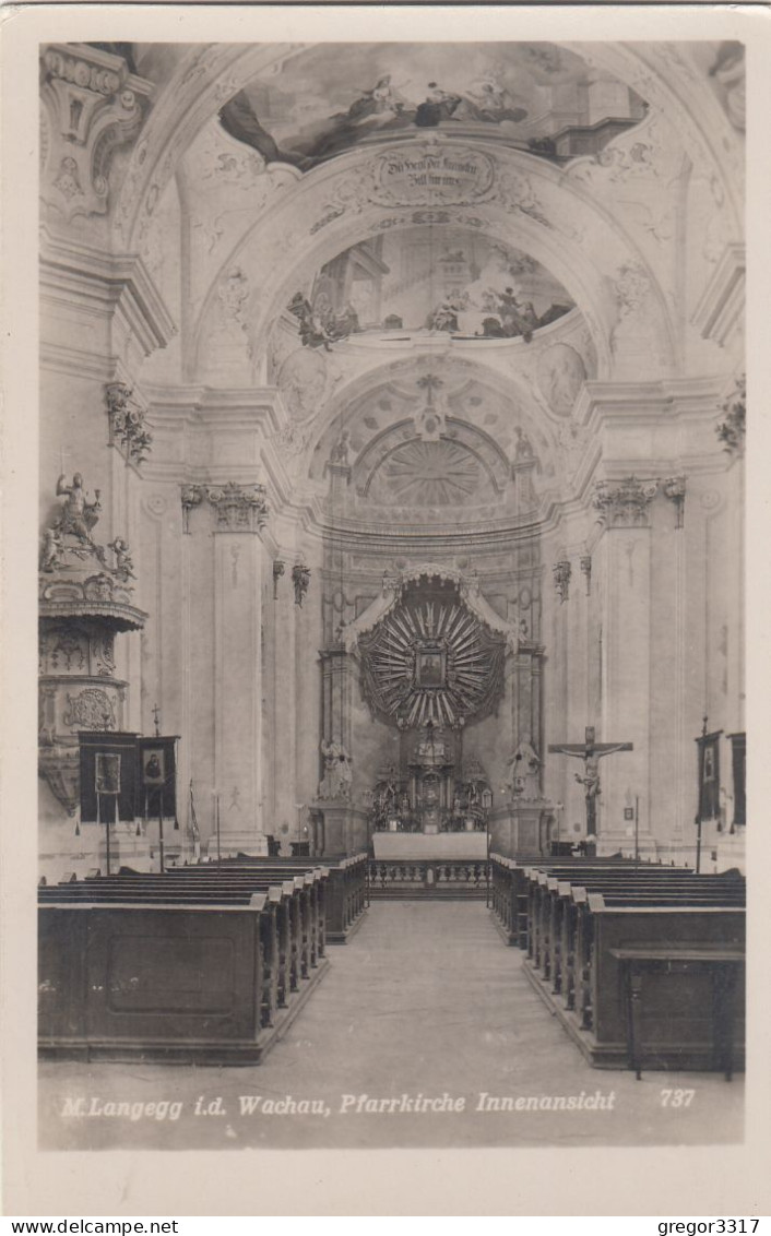 D9100) MARIA LANGEGG I. D. WACHAU - Pfarrkirche Innenansicht S/W FOTO AK Alt 1937 - Wachau