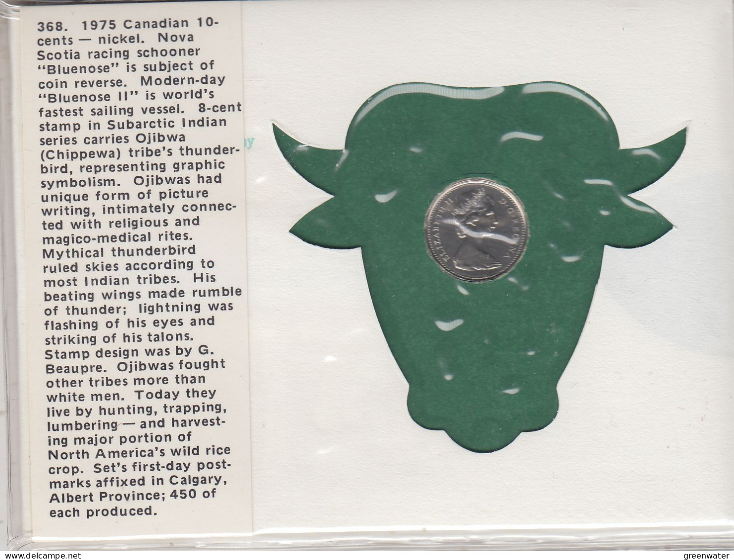 Canada Numisletter 10 Cent Coin Ca  Calgary 12.V.1975 (CN150G) - Cartas & Documentos