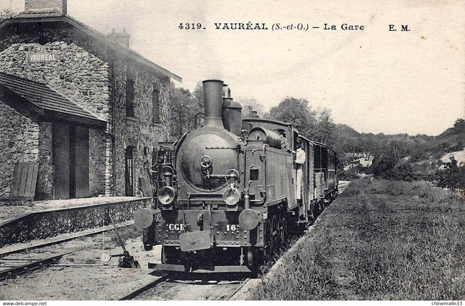 DEPT 95 VAURÉAL LA GARE TRÈS BELLE  ANIMATION 9X14 REIMPRESSION DE CARTES ANCIENNES - Vauréal