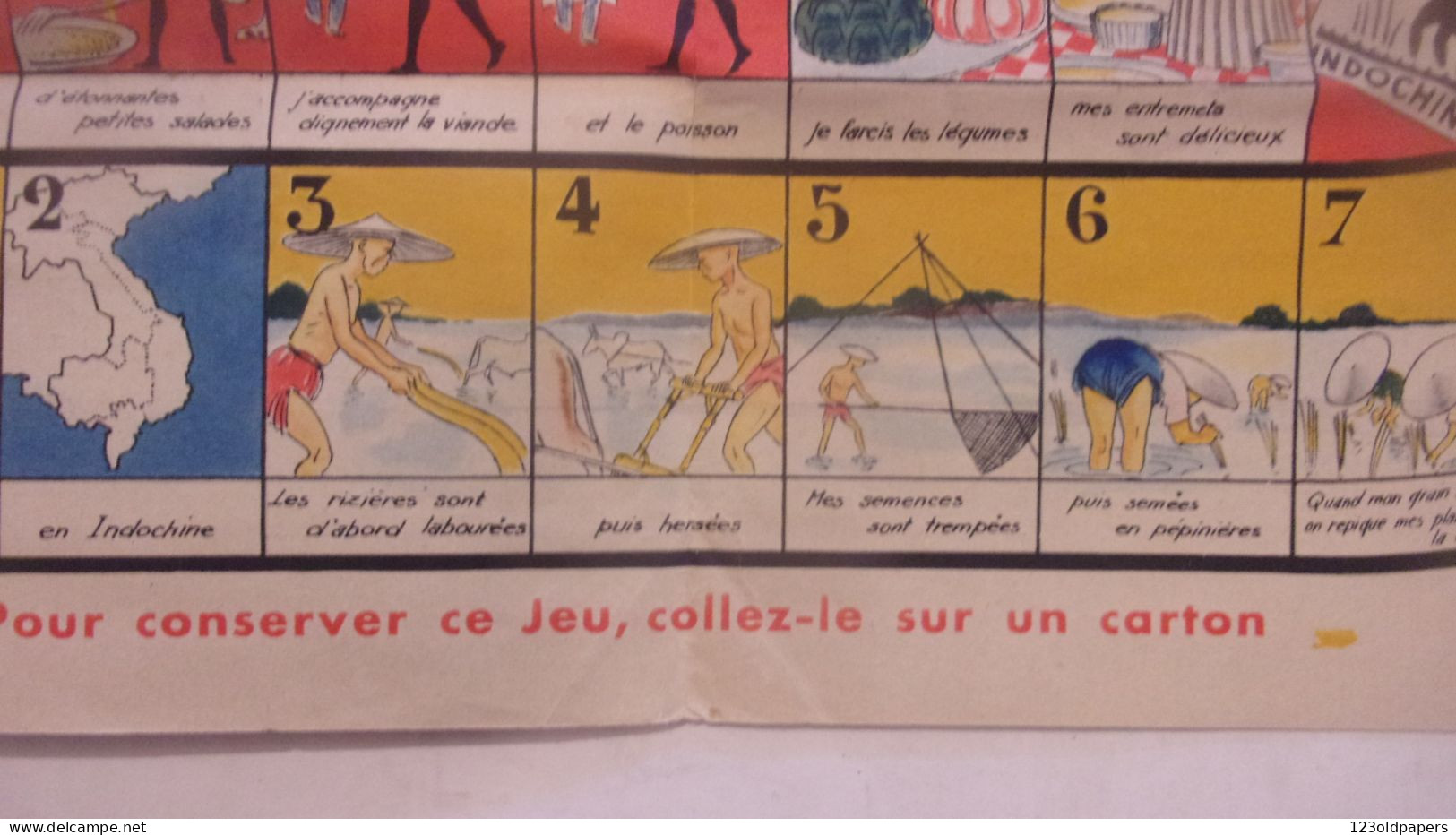 JEU DE L OIE LE RIZ INDOCHINE CIRCA 1930 ILLUSTRATEUR DE LODDERE HAVAS BEL ETAT NON COLLE - Advertising