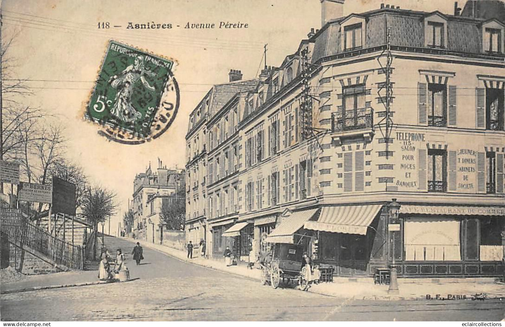 Asnières Sur Seine       92         Avenue Pereire.  Restaurant  Du Commerce    (voir Scan) - Asnieres Sur Seine