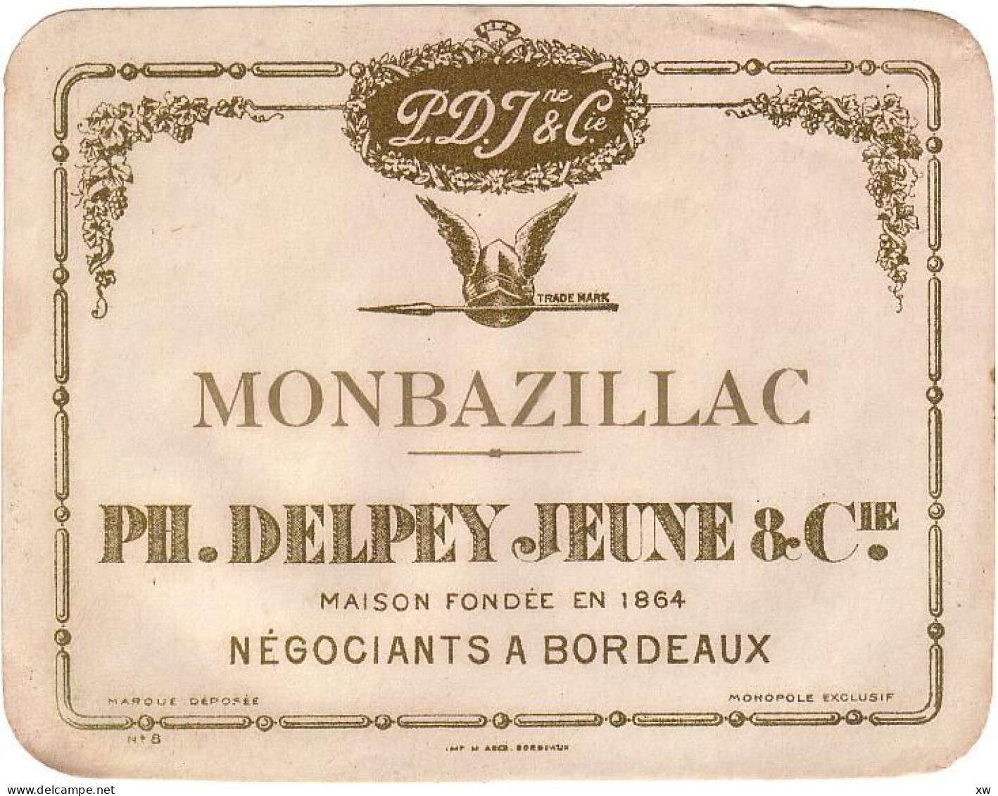 MONBAZILLAC - Ph Delphey Jeune & Cie - D 1829 - Monbazillac