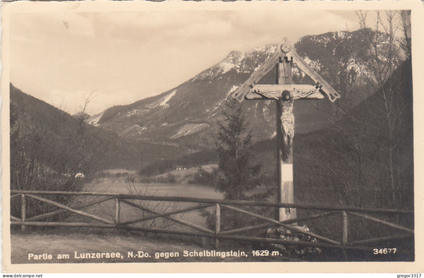 D9116)  Partie Am LUNZERSEE - Niederdonau - Holzkreuz Gegen Scheiblingstein 1629m - Alt ! 1941 - Lunz Am See