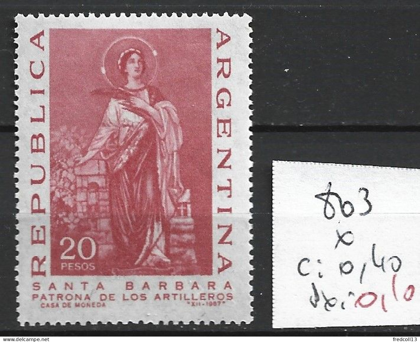 ARGENTINE 803 * Côte 0.40 € - Unused Stamps