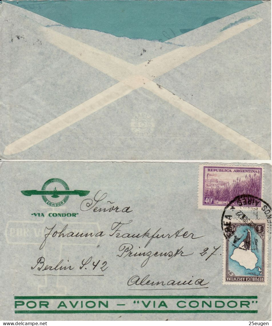 ARGENTINA 1938  AIRMAIL LETTER SENT FROM BUENOS AIRES TO BERLIN - Lettres & Documents