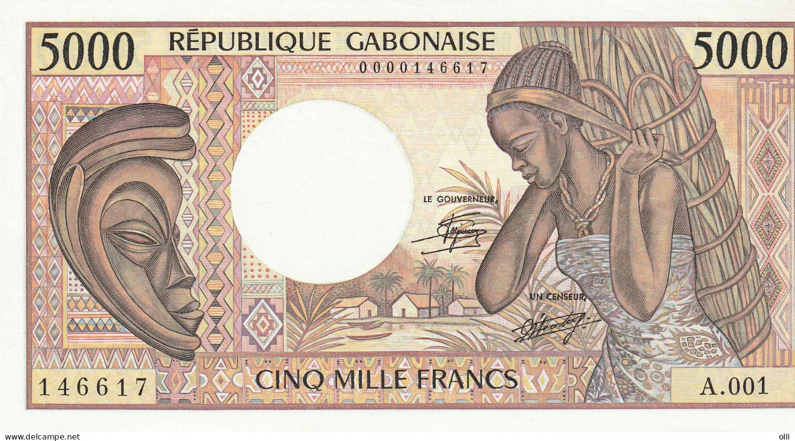 Gabon, 5000 Francs  ND/1984  P-6   UNC - Gabon