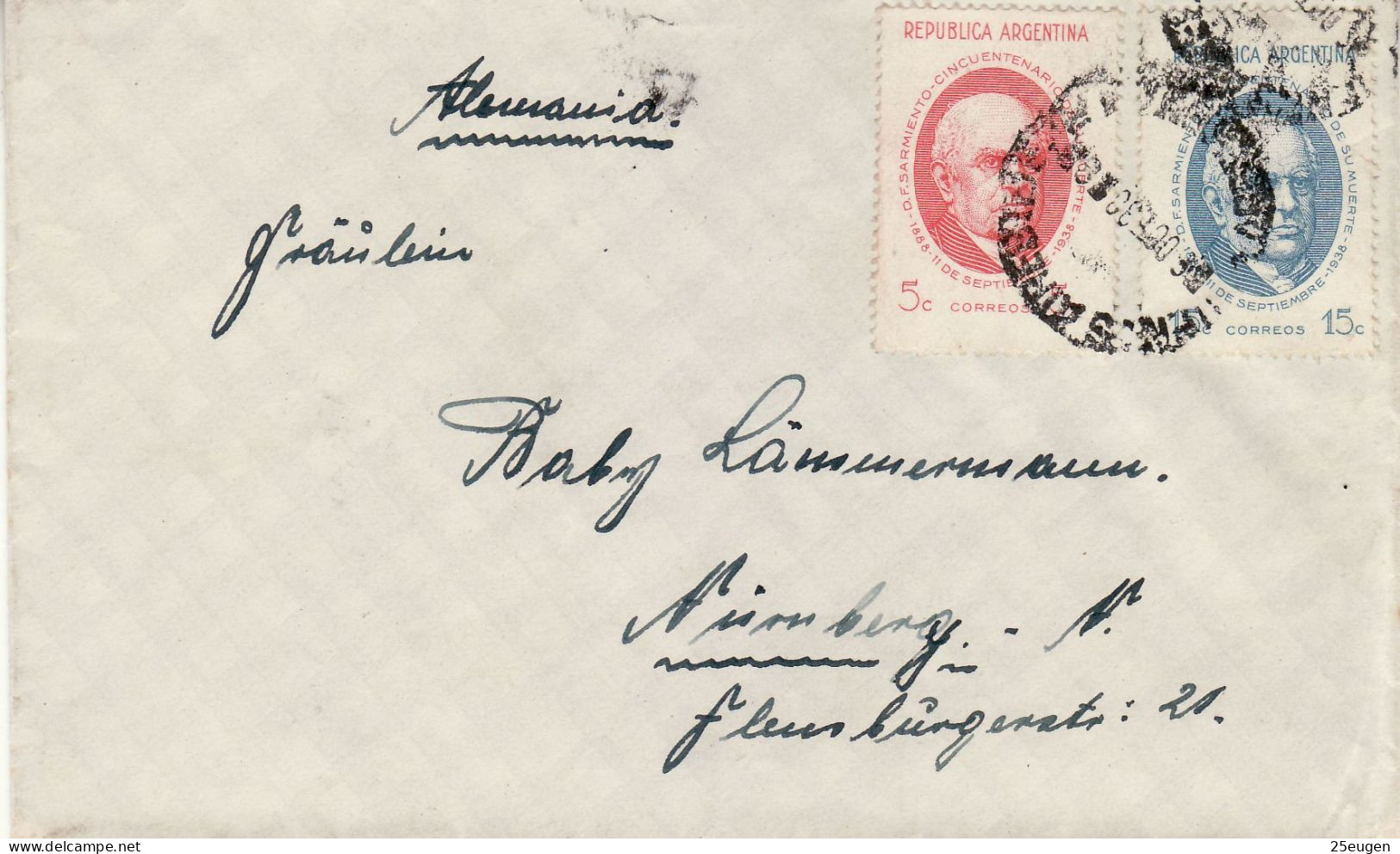 ARGENTINA 1938 LETTER SENT FROM BUENOS AIRES TO NUERNBERG - Briefe U. Dokumente