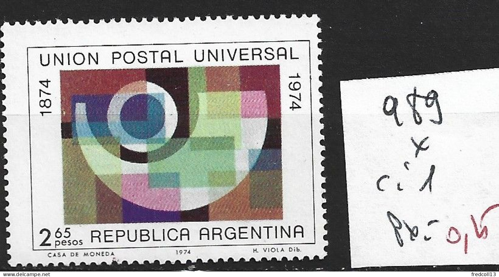 ARGENTINE 989 ** Côte 1 € - Nuevos