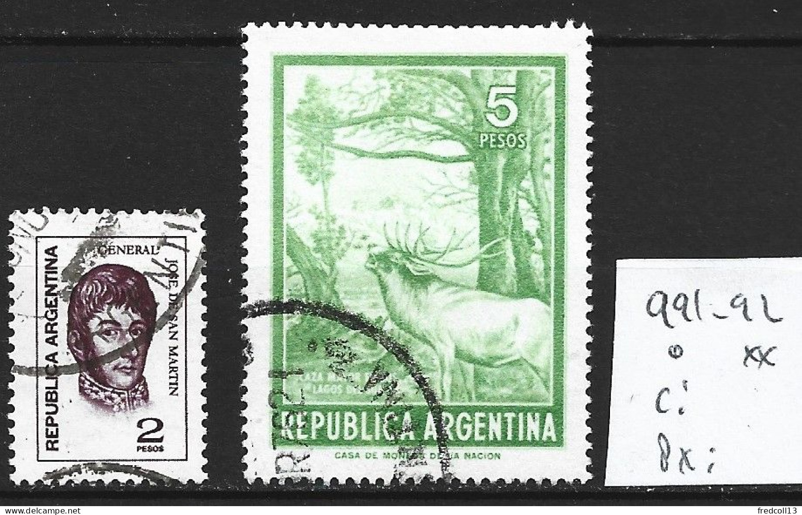 ARGENTINE 991-92 Oblitérés Côte 0.65 € - Usati