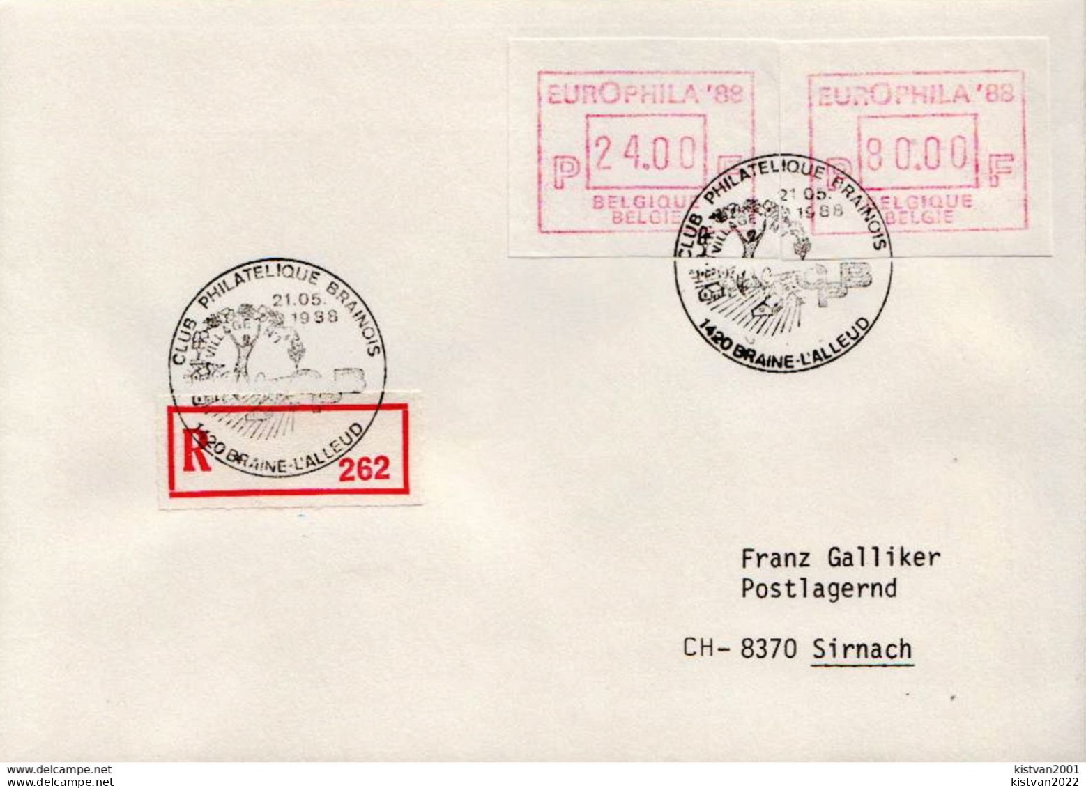 Postal History: Belgium R Cover With Automat Stamps - Cartas & Documentos
