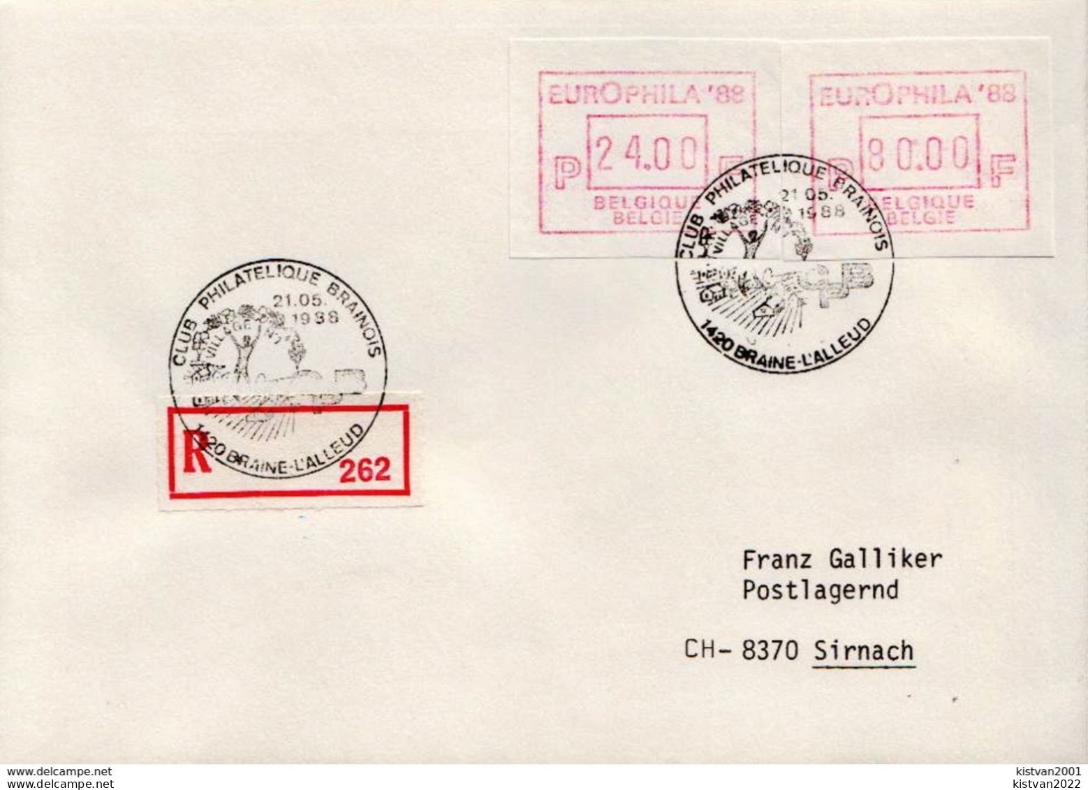 Postal History: Belgium R Cover With Automat Stamps - Briefe U. Dokumente