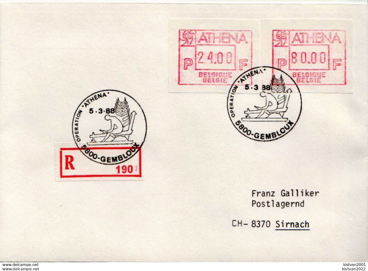 Postal History: Belgium R Cover With Automat Stamps - Lettres & Documents