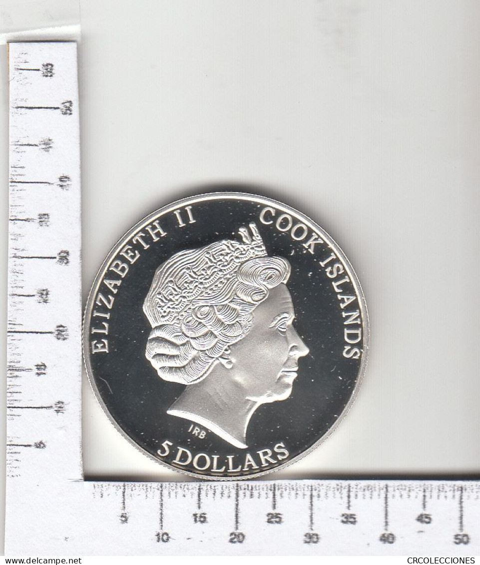 CR1794 MONEDA ISLAS COOK 5 DÓLARES 2013 PLATA - Isole Cook