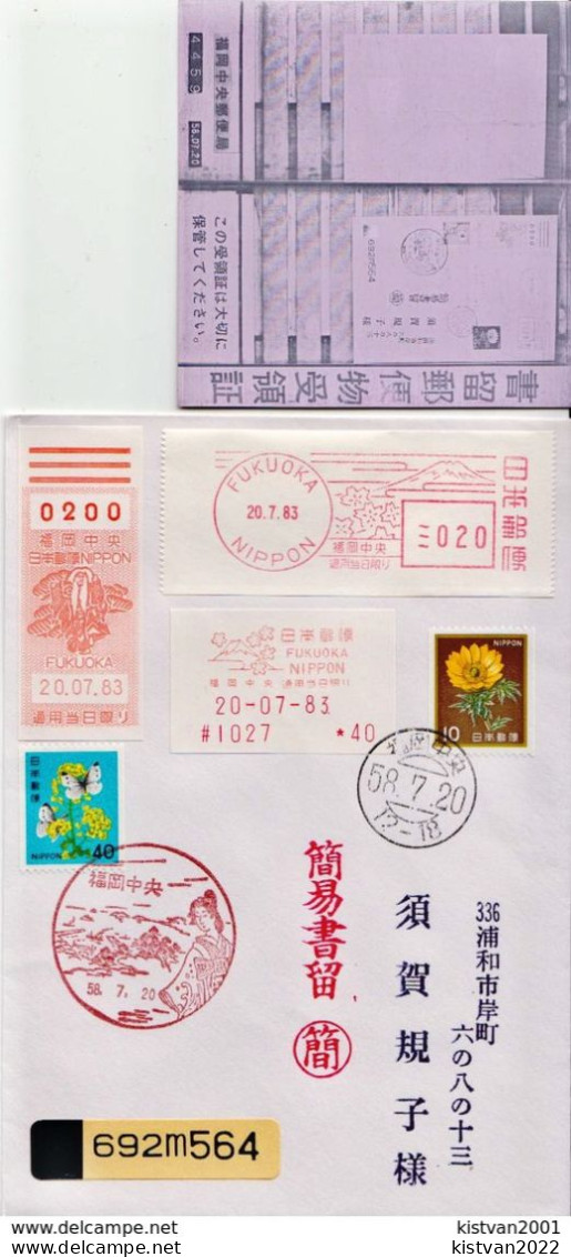 Postal History Cover: Japan Cover With Automat Stamps - Briefe U. Dokumente