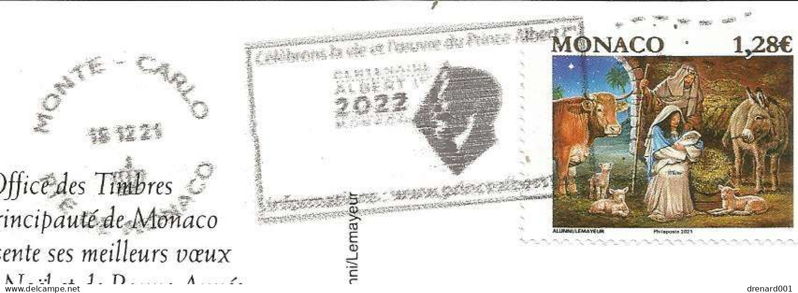 NOEL 2021 Carte 18/12/2021 Oblitéré Cachet Albert 2022 - Poststempel