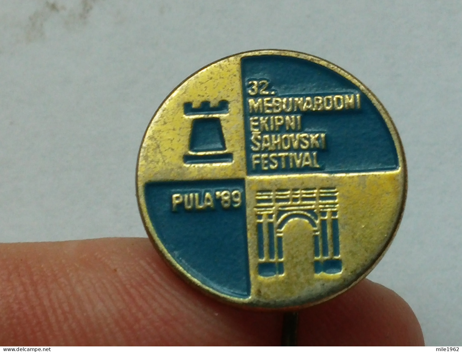 BADGE Z-71-1 - CHESS ECHECS SCHACH AJEDREZ SAKK SAH, Pula 1989, CROATIA, Sahovski Turnir, Tournoi - Jeux