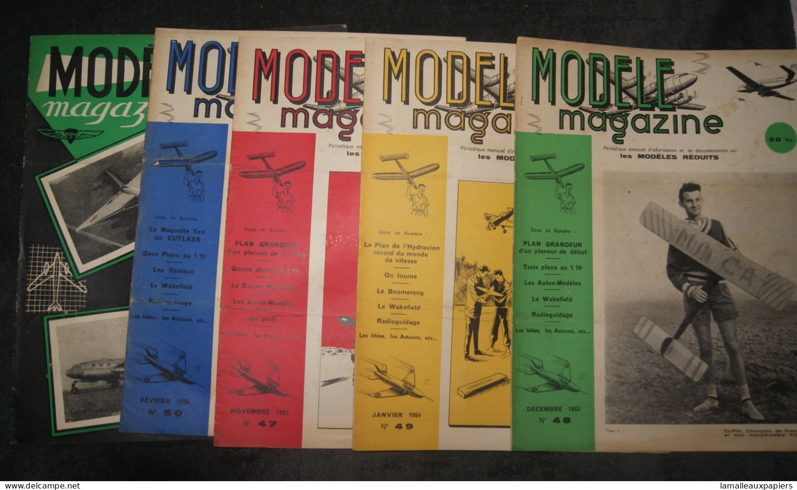 5 Revues Modèle Magazine (aéromodélisme) 1953-1954 - Avión