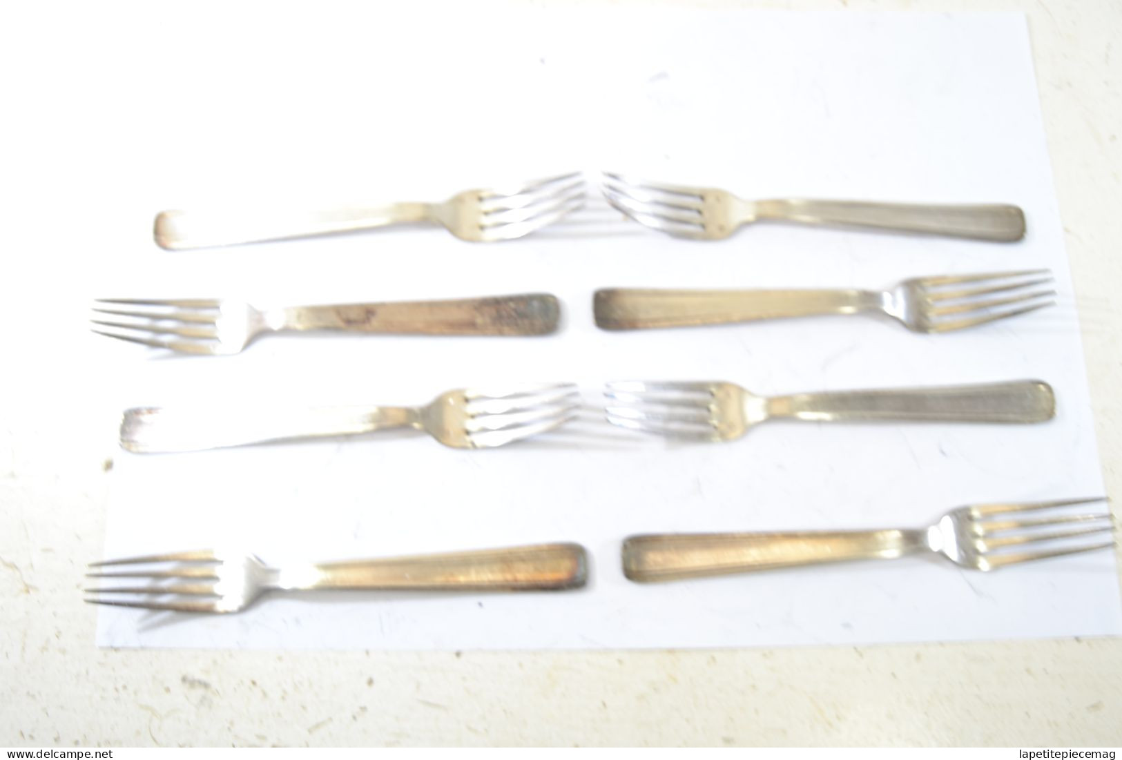 8 Fourchettes En Métal Argenté 60g - GUILLAUMOT Paul-François - Silverware