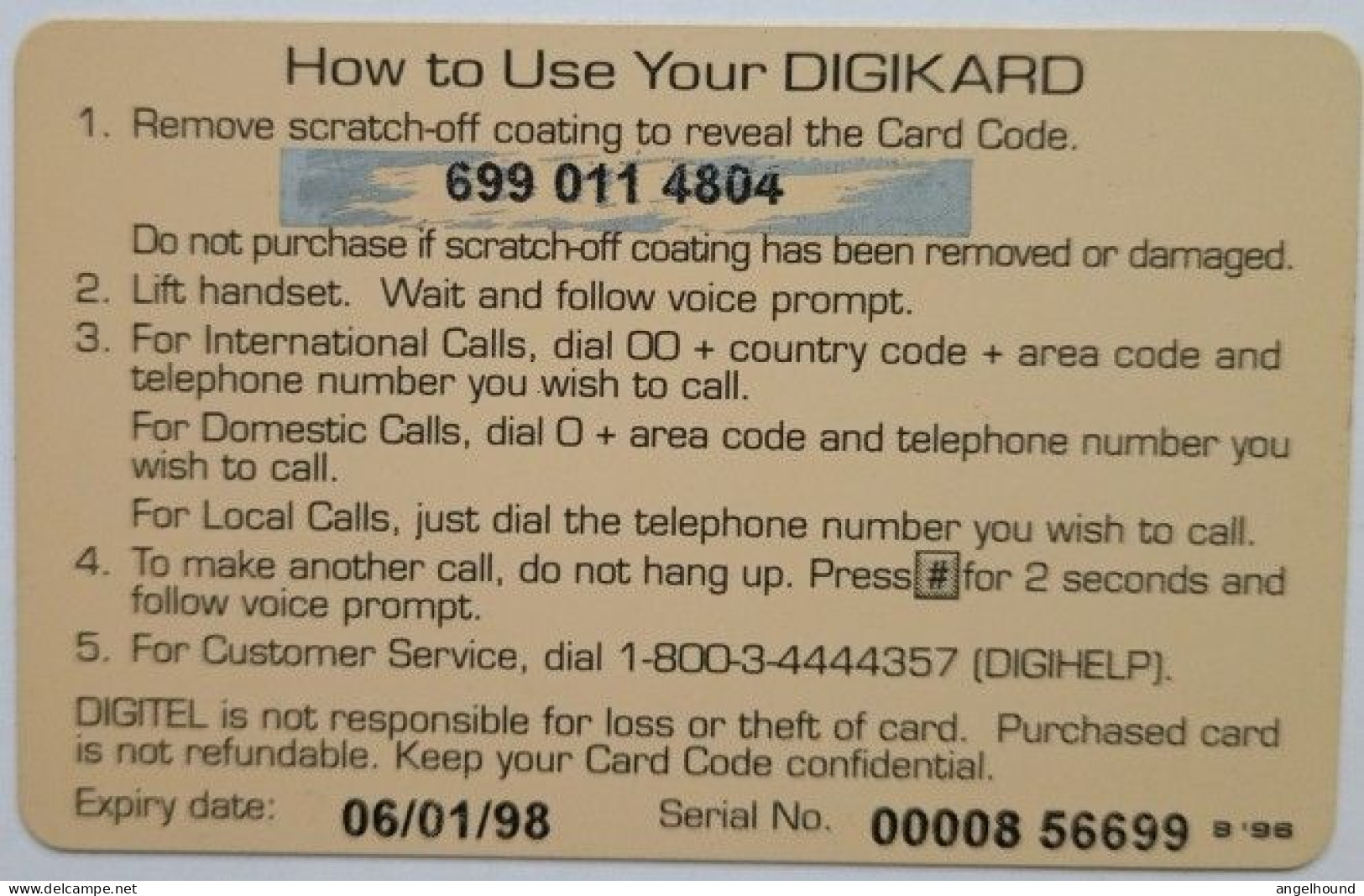 Philippines Digitel P500 Digikard - Map - Filipinas