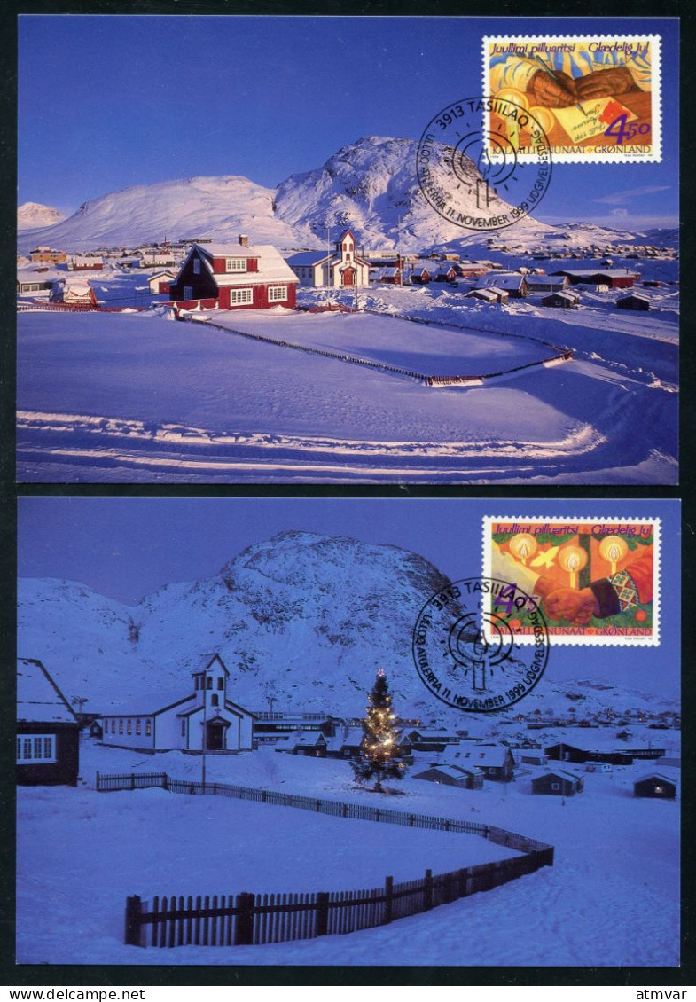 GREENLAND (1999) Carte S Maximum Card S - Christmas, Narsaq, Noel, Navidad - Cartas Máxima