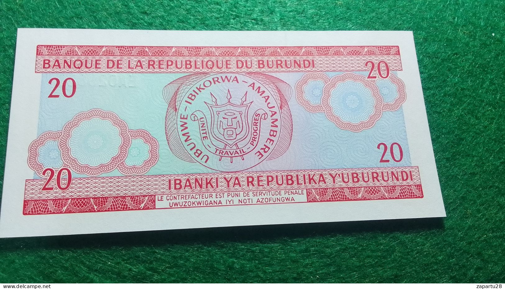 BURUNDİ-    20     FRANK        UNC - Burundi