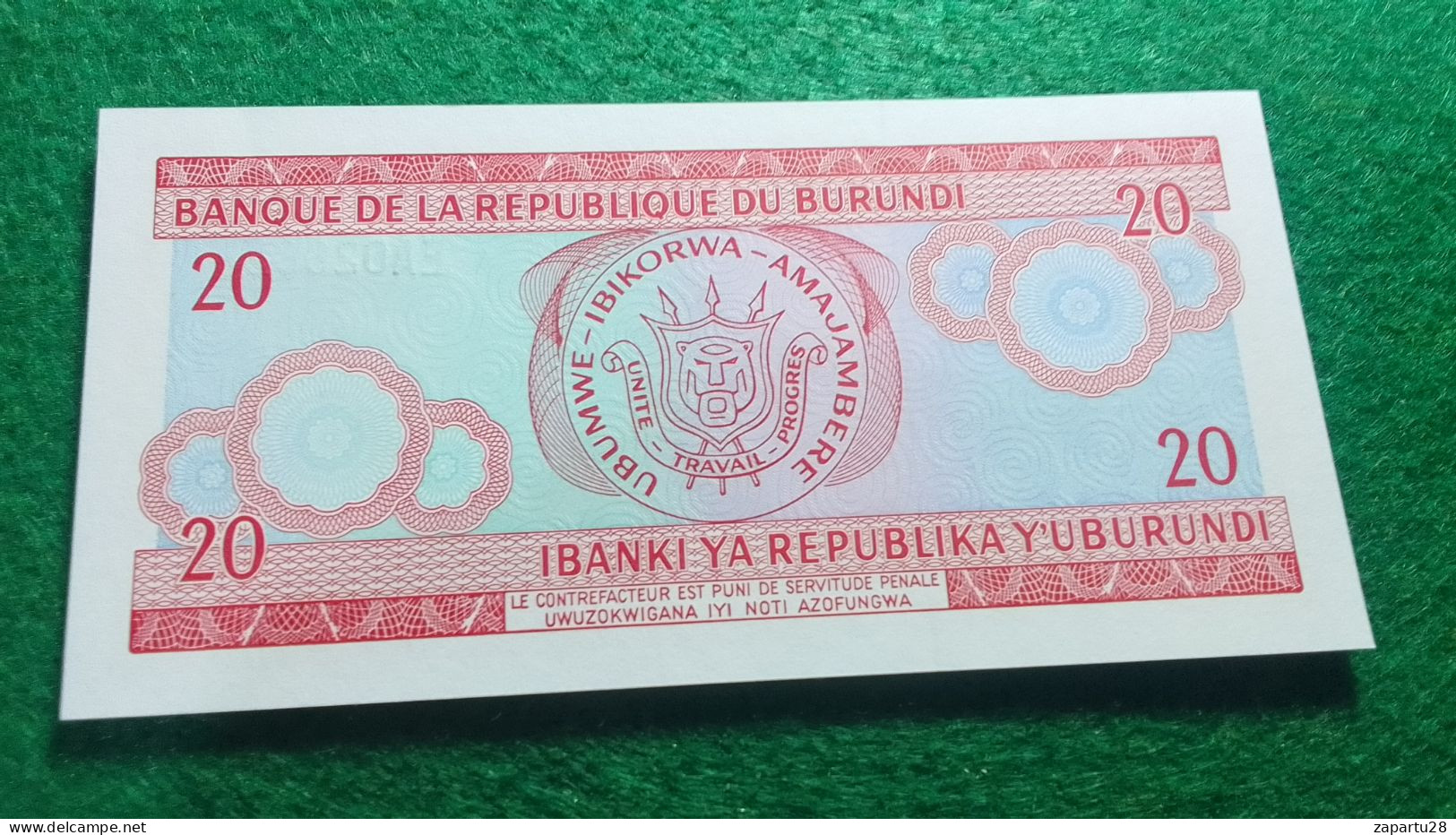 BURUNDİ-    20     FRANK        UNC - Burundi