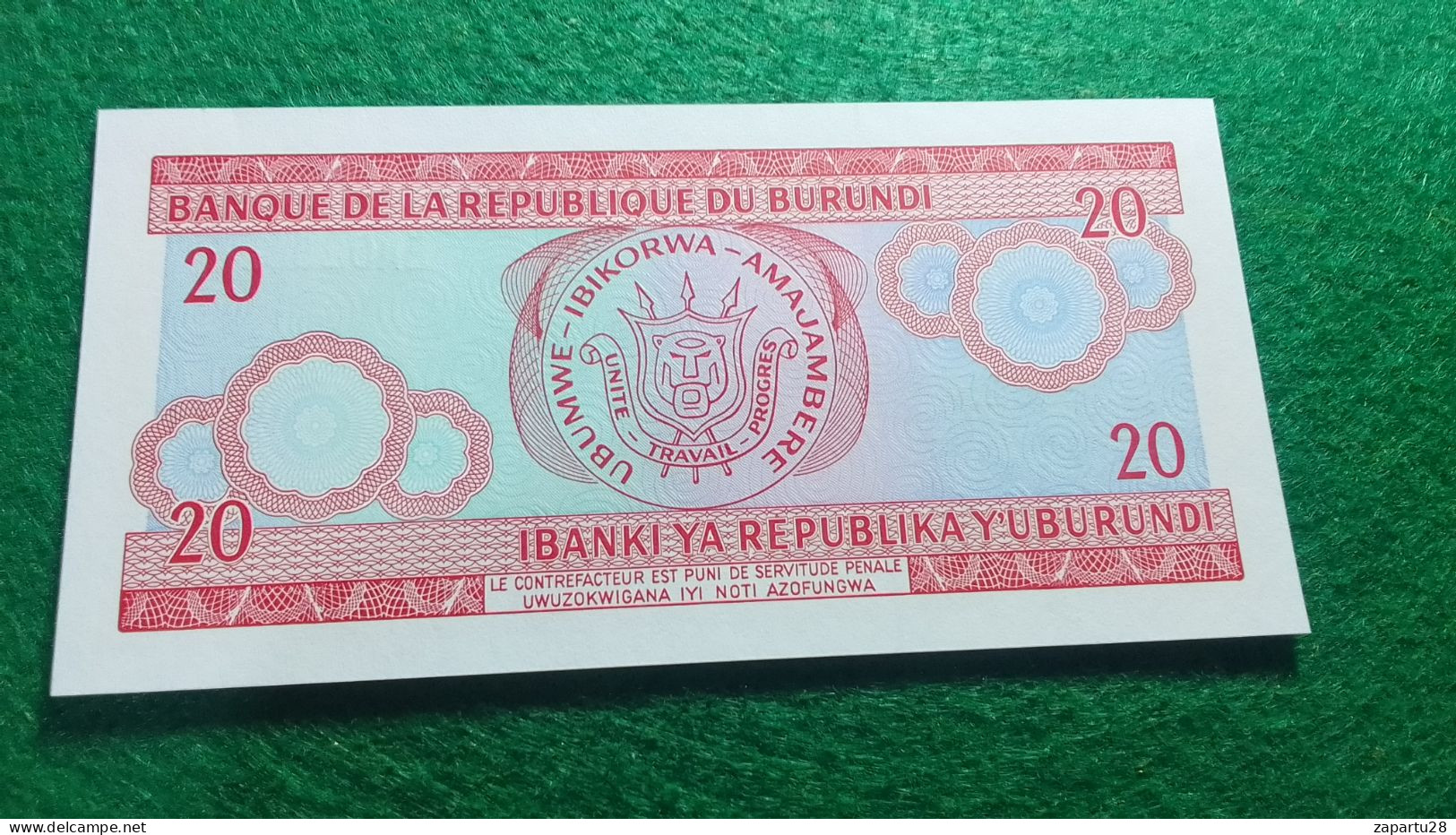 BURUNDİ-    20     FRANK        UNC - Burundi