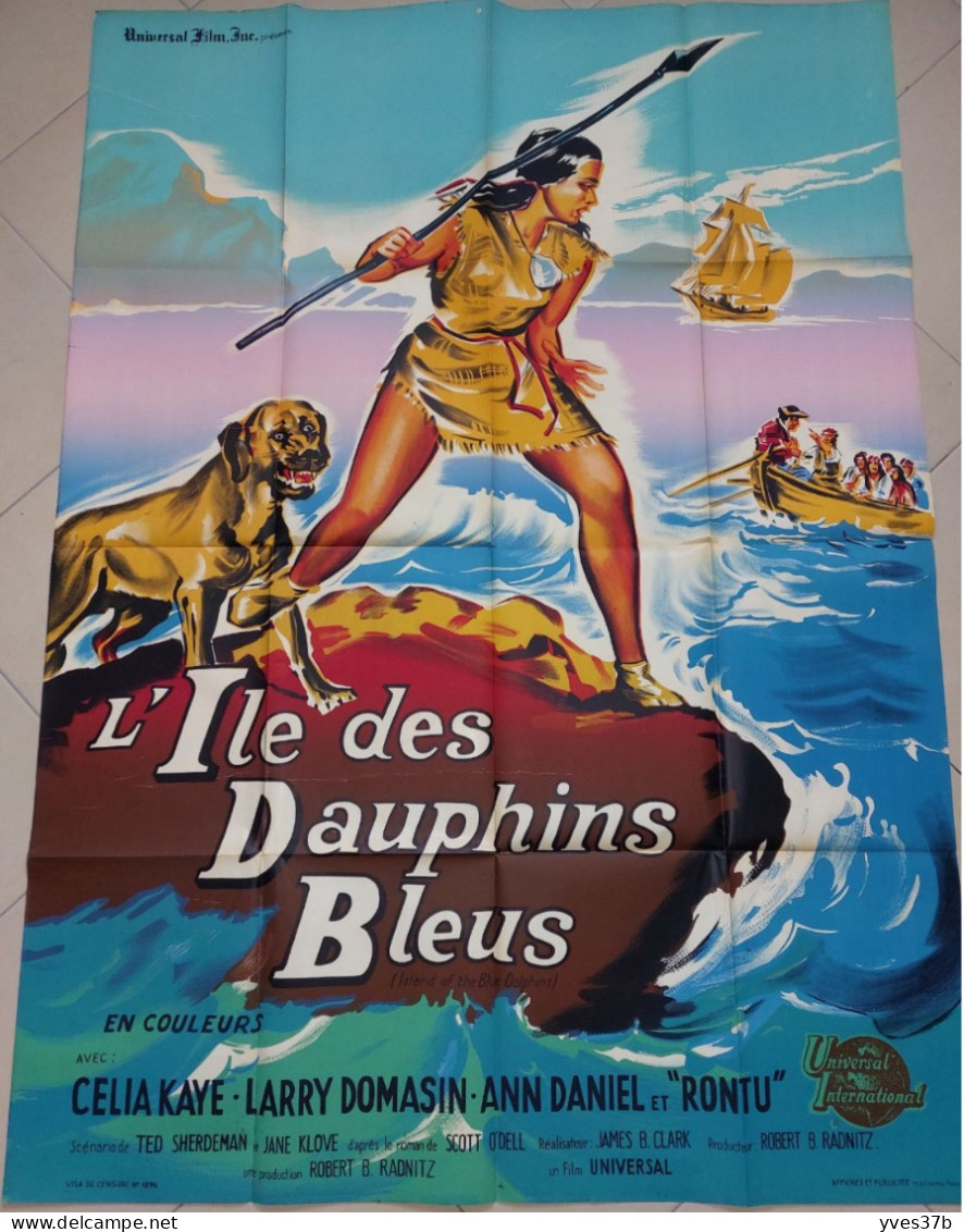 "L'Ile Des Dauphins Bleus" C. Kaye, L. Domasin...1961 - Affiche 120x160 - TTB - Affiches & Posters