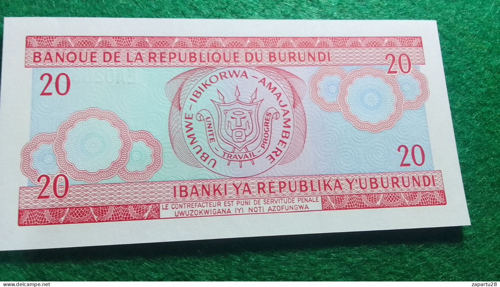 BURUNDİ-    20     FRANK        UNC - Burundi