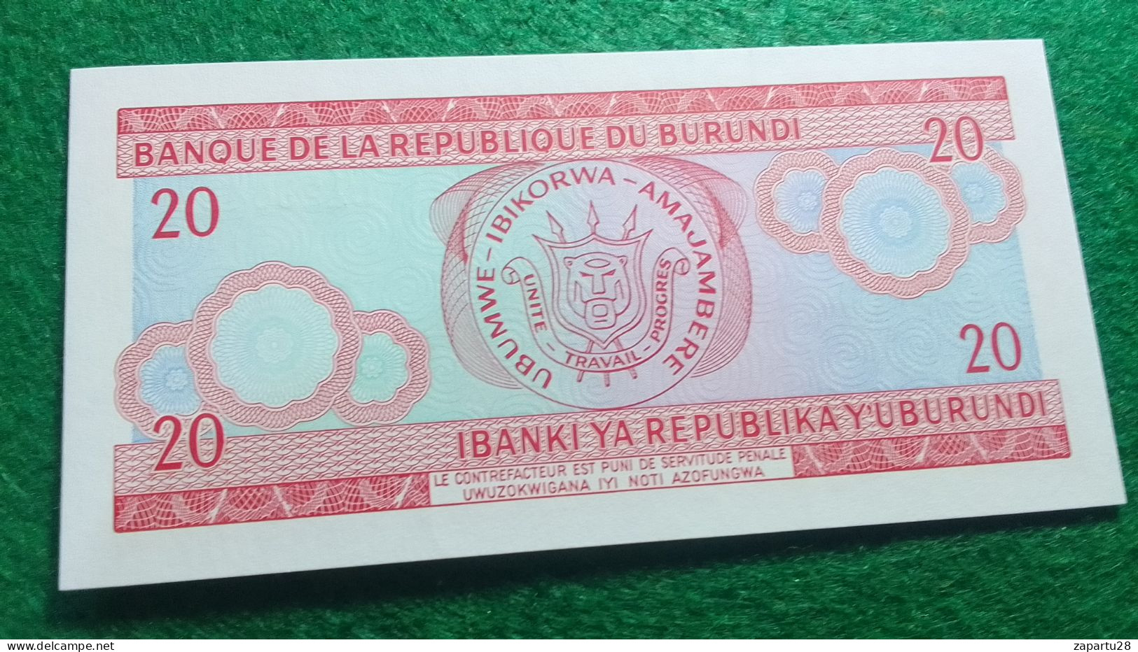 BURUNDİ-    20     FRANK        UNC - Burundi