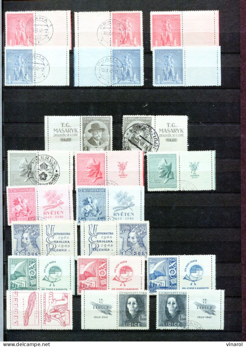 Collections Des Timbres Avec Vignettes - Used Stamps