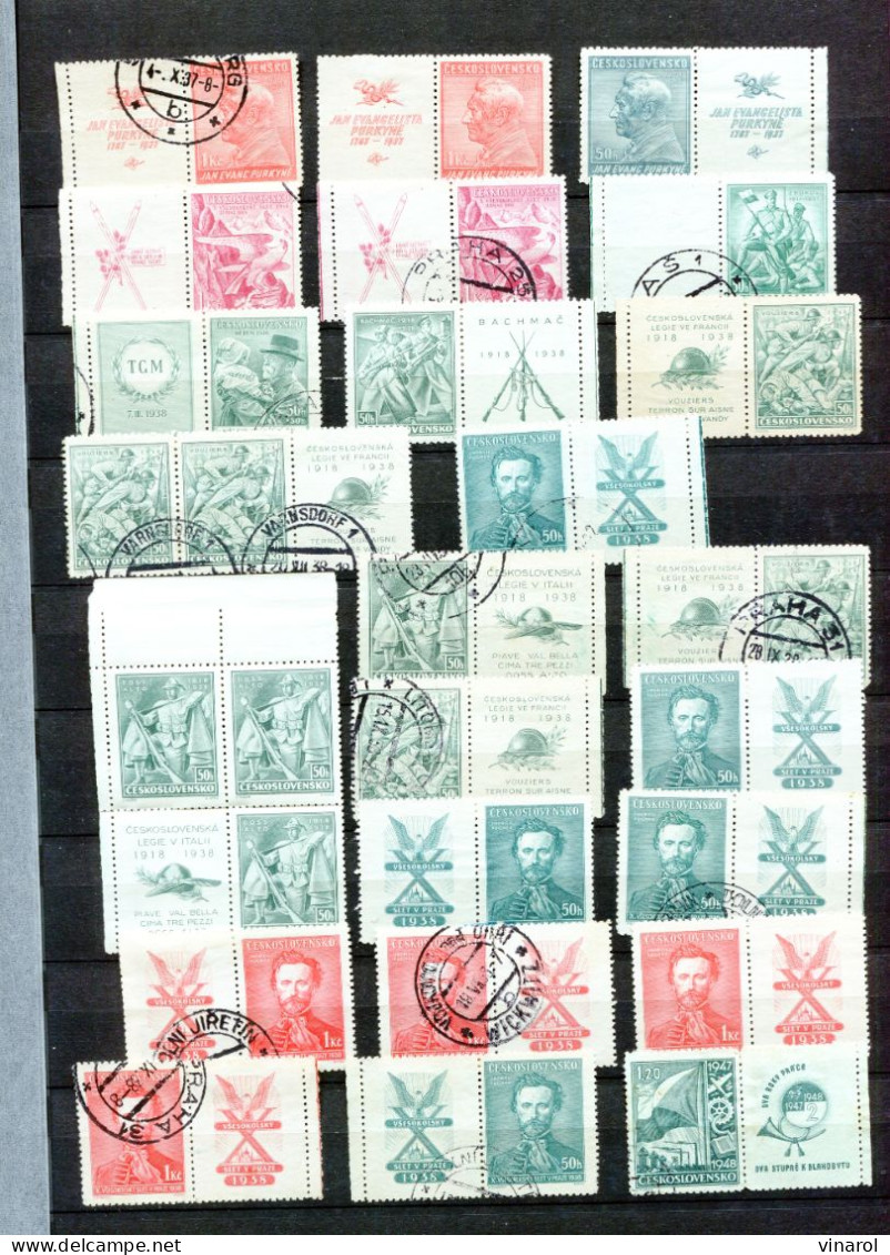 Collections Des Timbres Avec Vignettes - Used Stamps