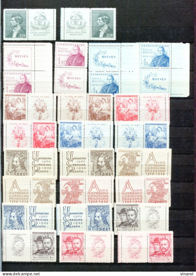 collections des timbres avec vignettes