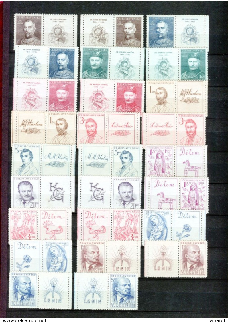 collections des timbres avec vignettes