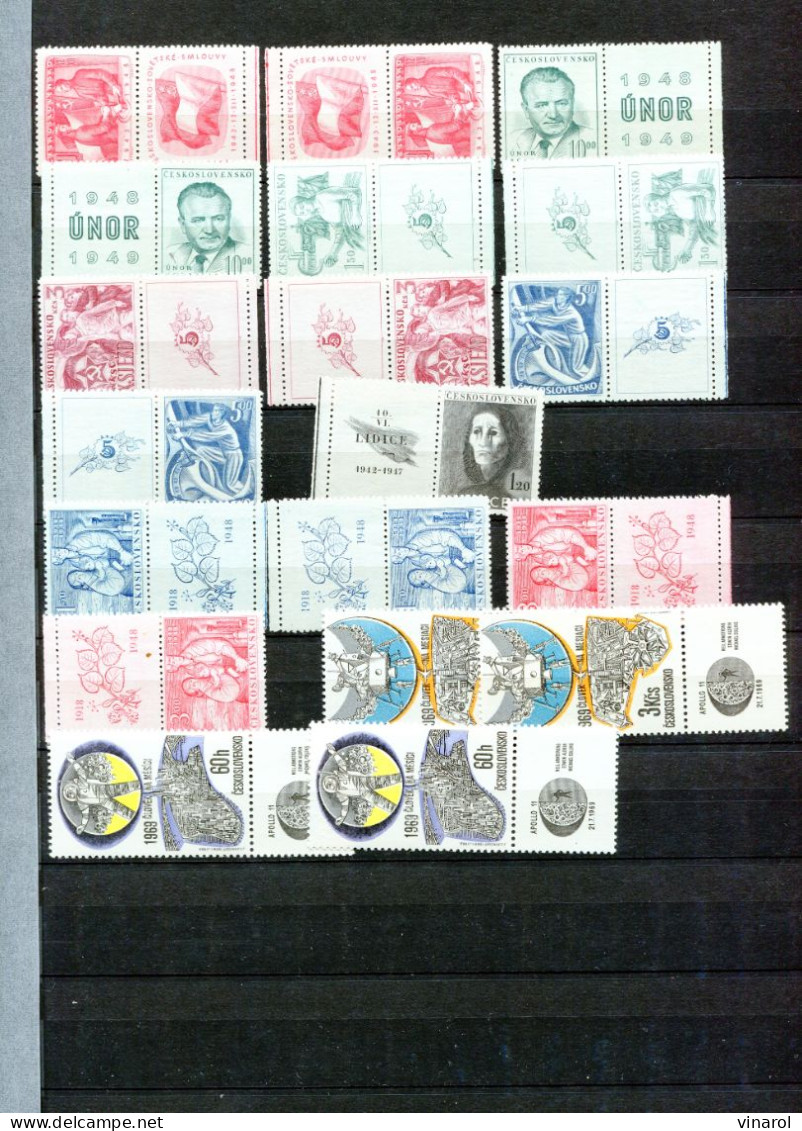 collections des timbres avec vignettes
