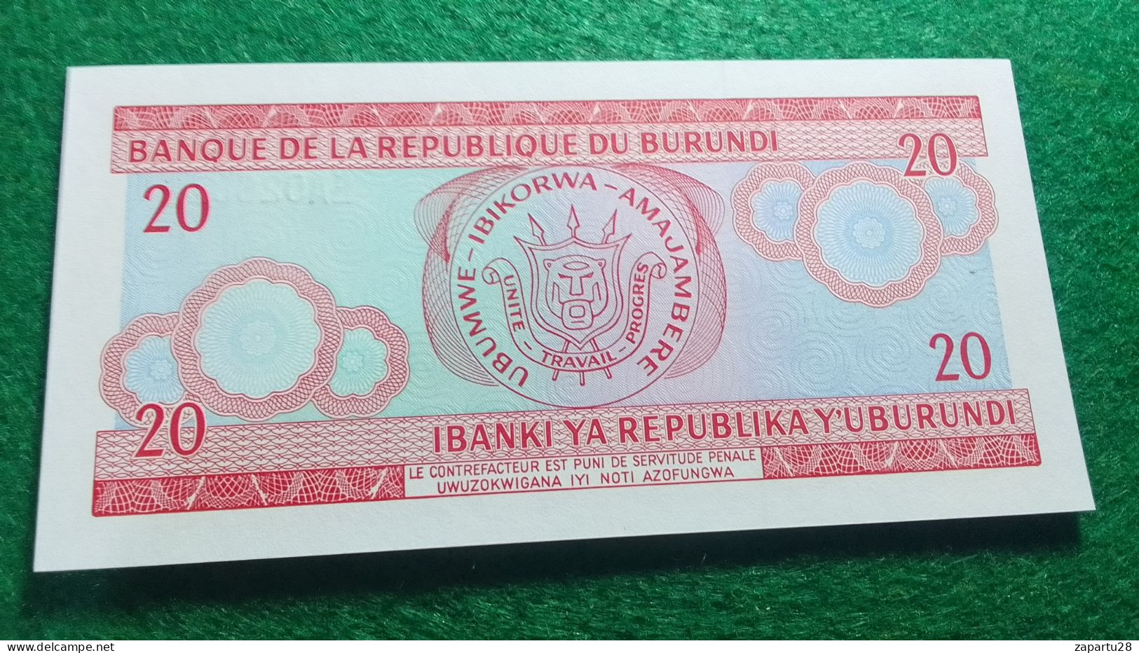 BURUNDİ-    20     FRANK        UNC - Burundi