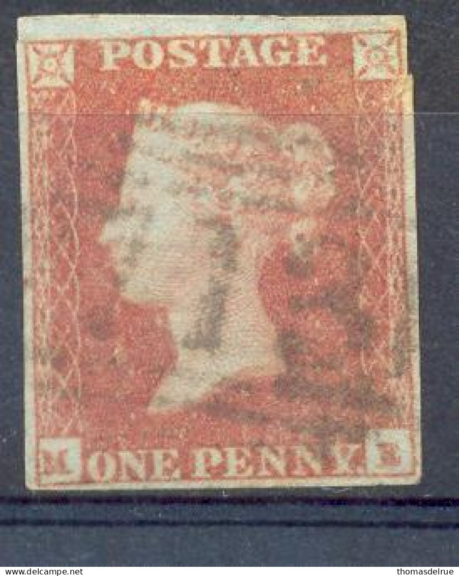 Qv267: 1p Red -  Imperforated - 4 Margins : M__E - Used Stamps