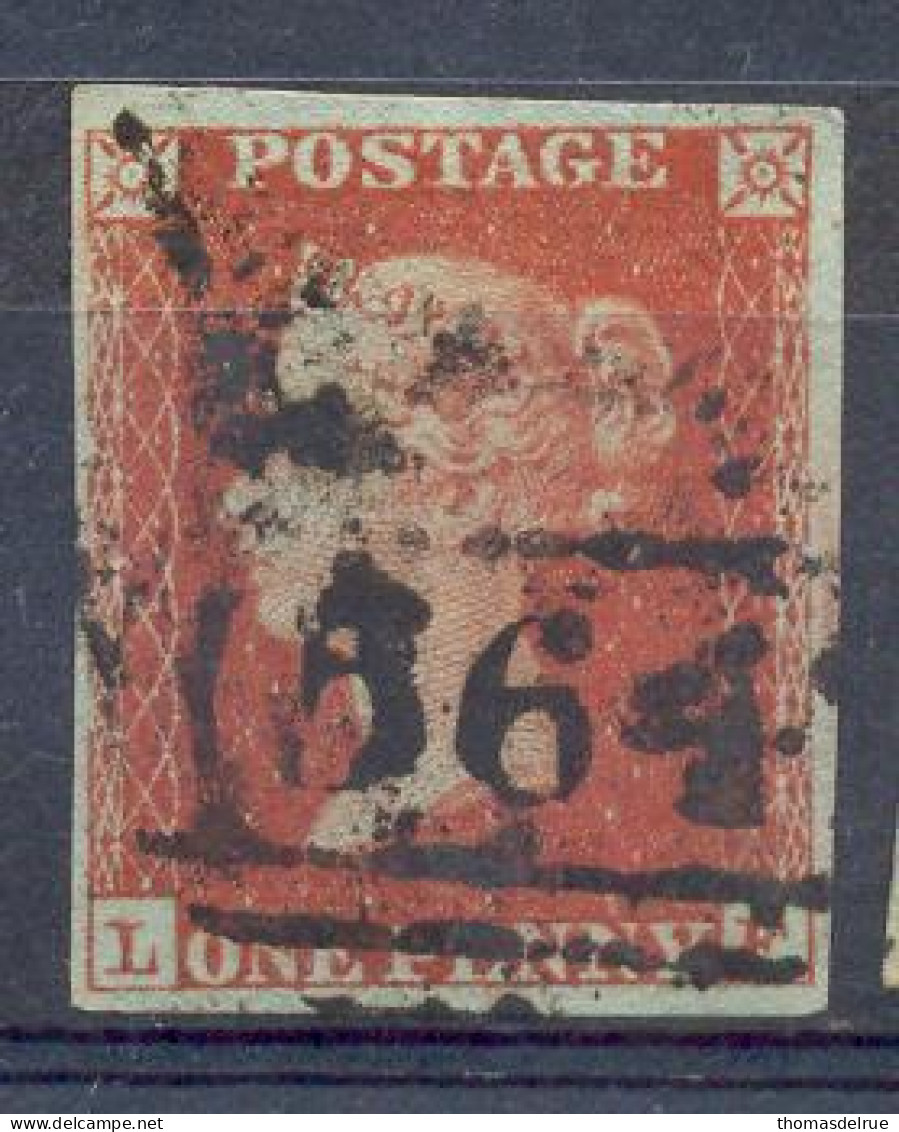 Qv256: 1p Red -  Imperforated - 4 Margins : L__F - Usados