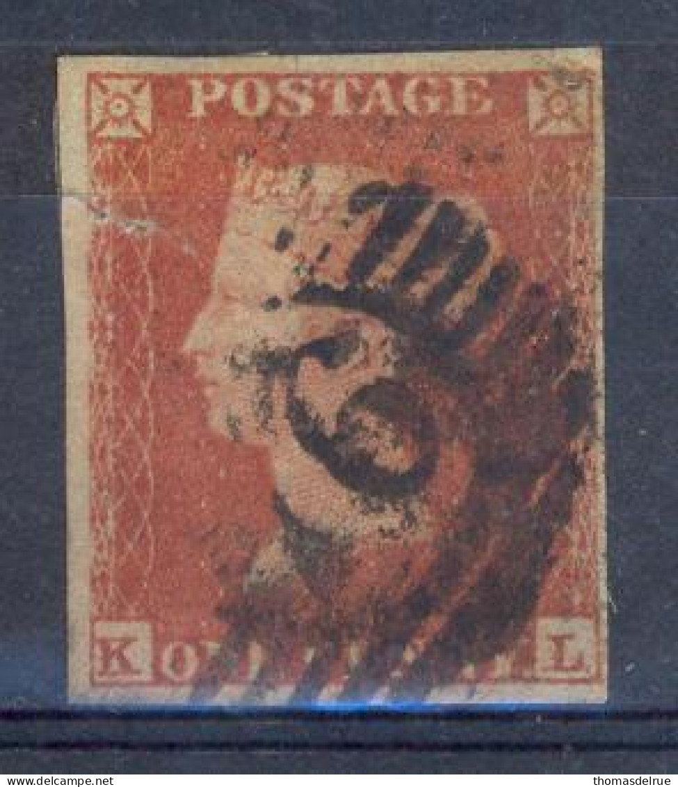 Qv229: 1p Red -  Imperforated - 4 Margins : K__L - Used Stamps