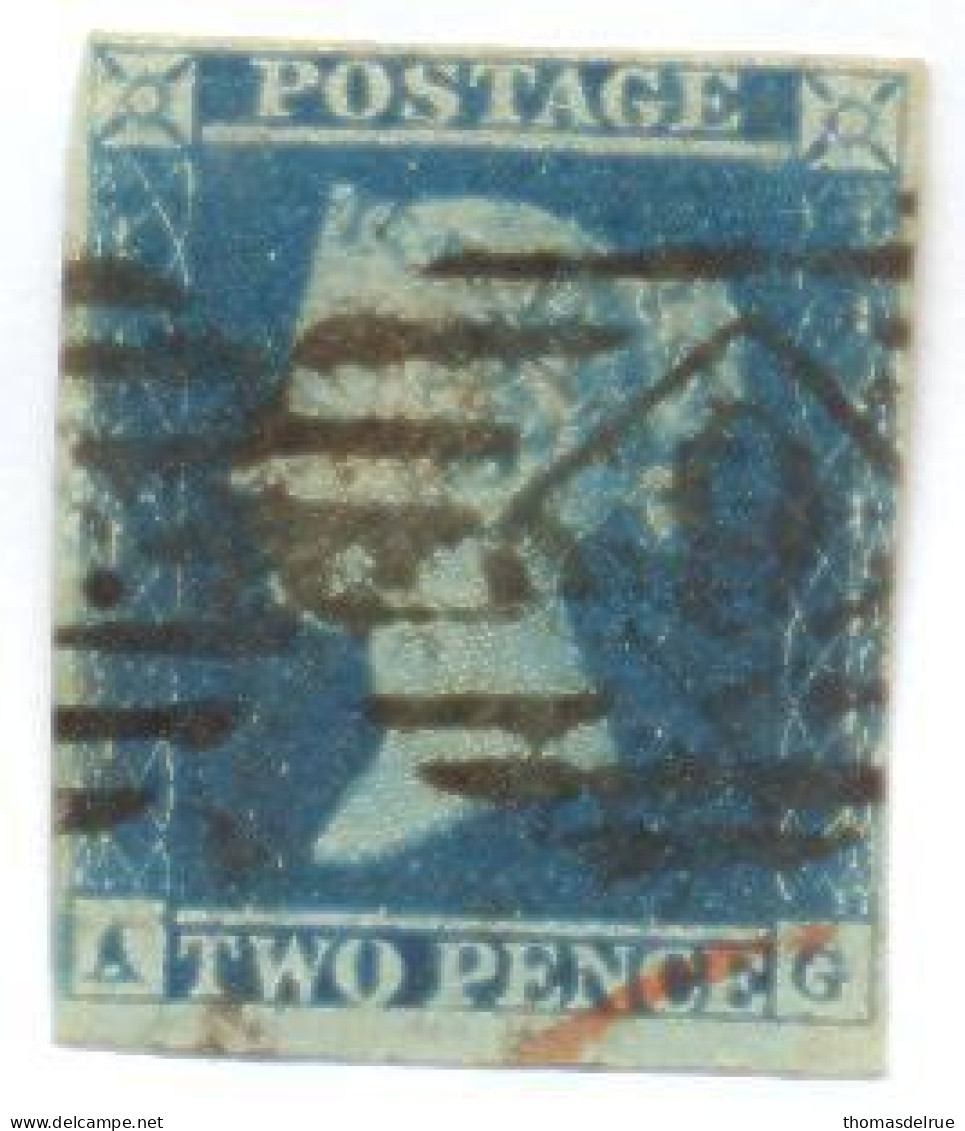 Ua737:  Two Pence With White Lines : Imperforated : A__G - Oblitérés