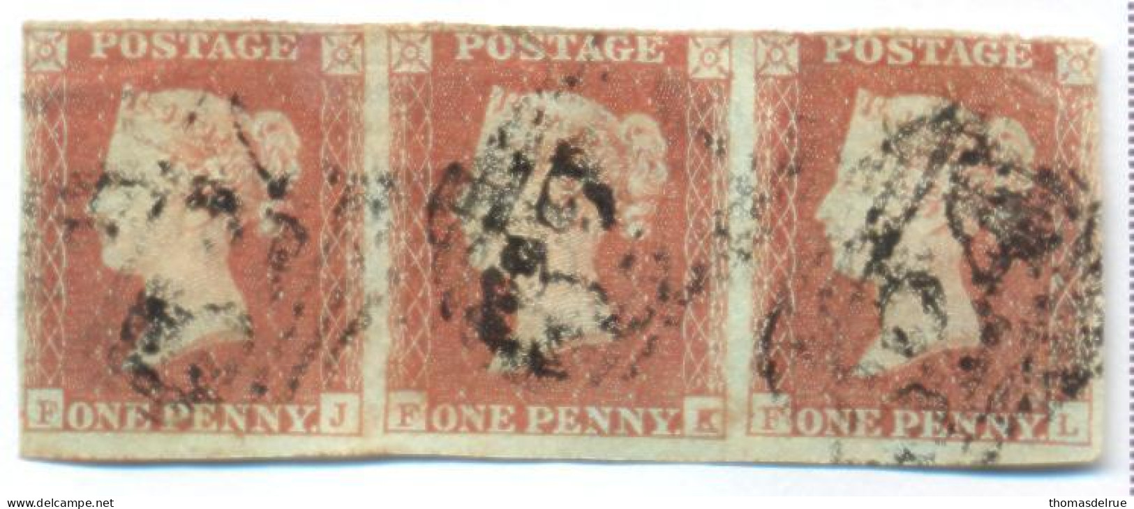 Ua677:  One Penny Red : Imperforated : F__J/L - Used Stamps