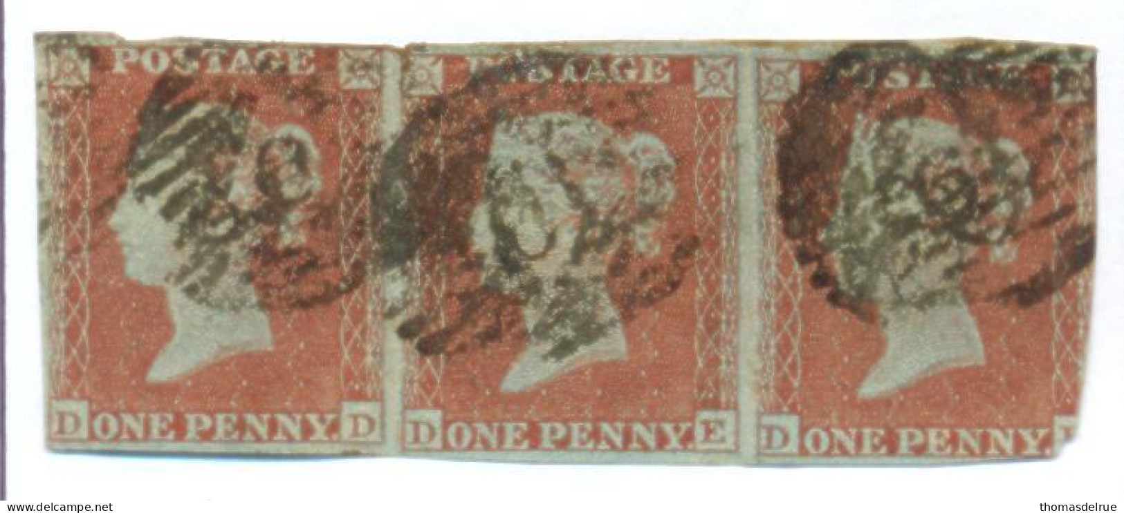 Ua680:  One Penny Red : Imperforated : D__D/F : Plate 151 - Usados